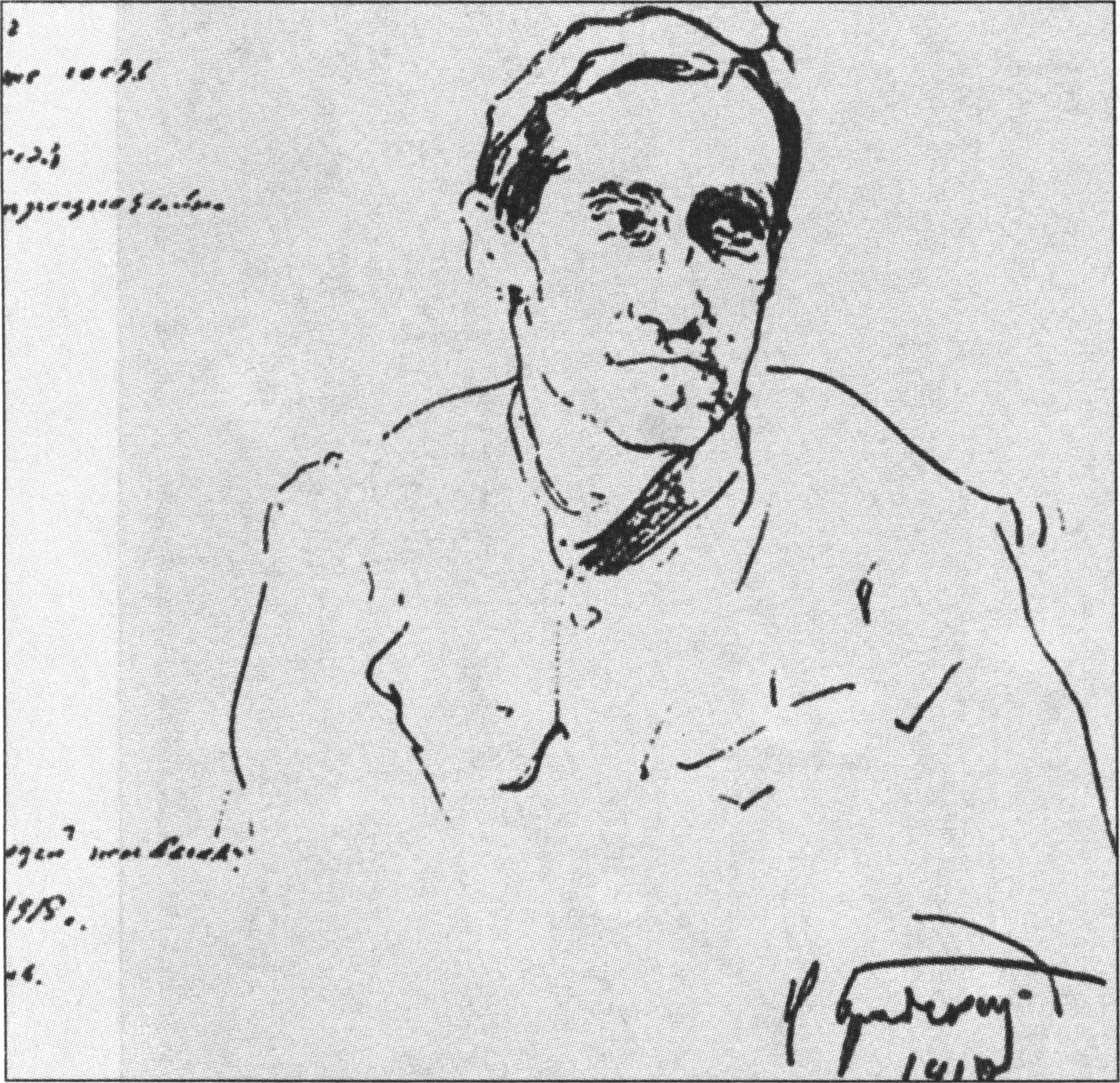 Александр Грин. Рисунок с натуры Исаака Бродского. 1918 год